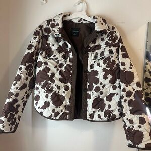Quilted Cow Print Jacket